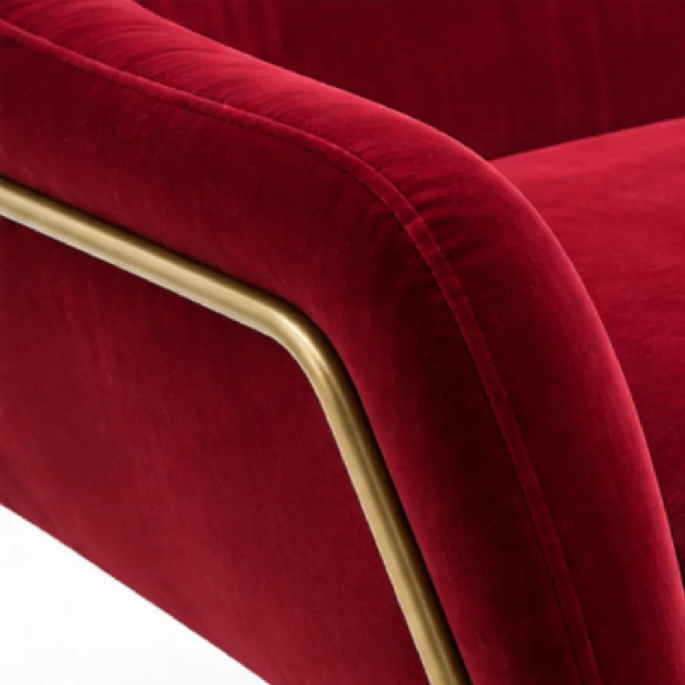 Mid-century Red Velvet Chair - Image 2