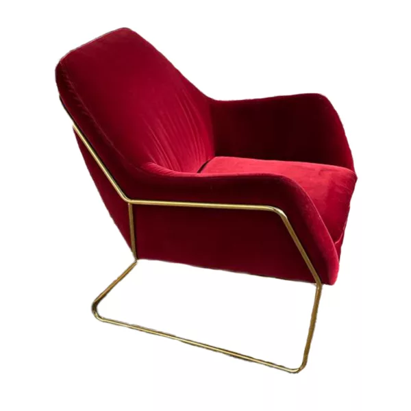 Mid-century Red Velvet Chair