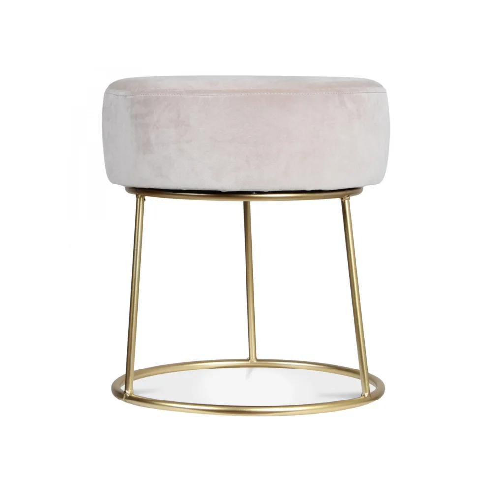 Marzipan Velvet Footstool