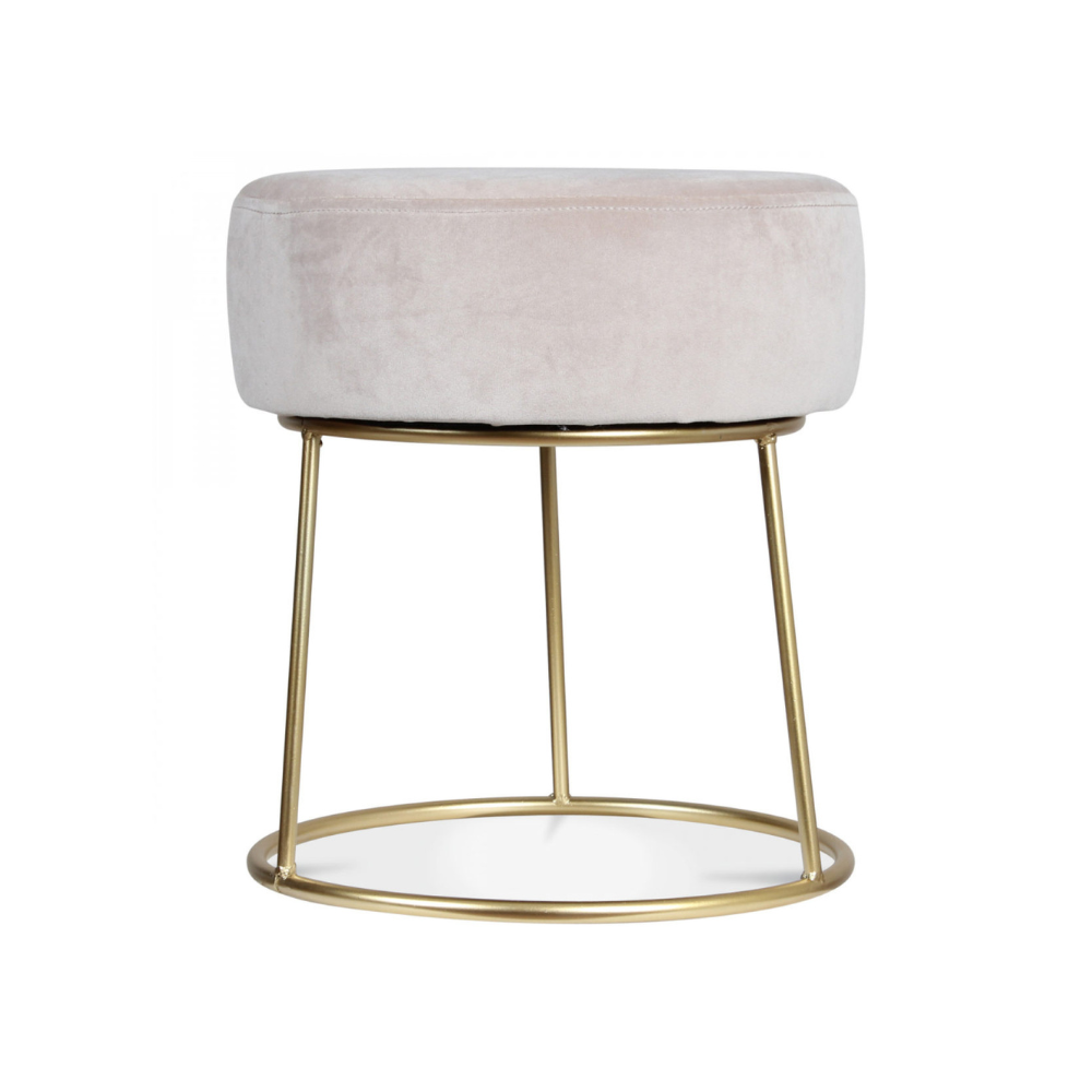 Marzipan Velvet Footstool