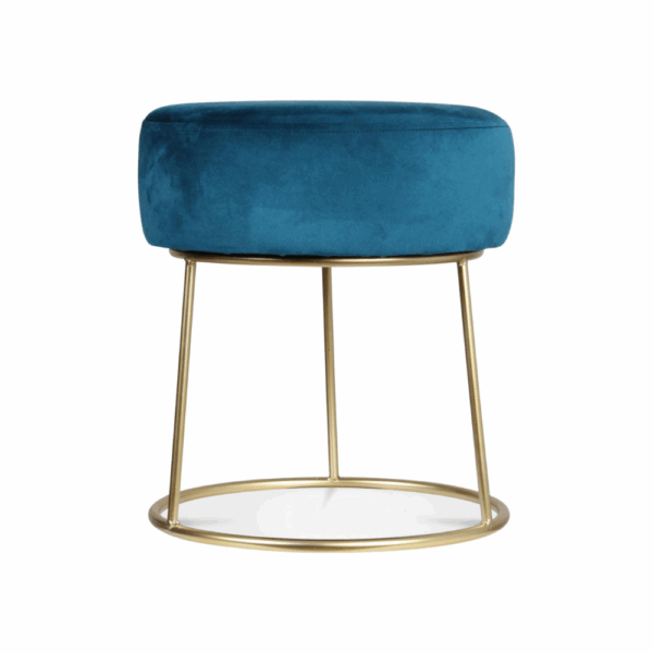 Teal Velvet Footstool