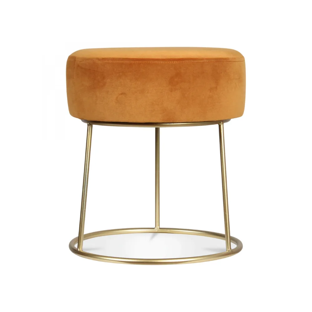 Papaya Velvet Footstool