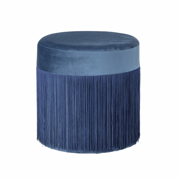 Deep Blue Tasselled Ottoman