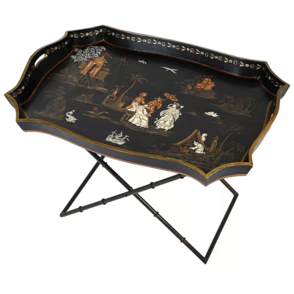 Oriental Handpainted Tray Table