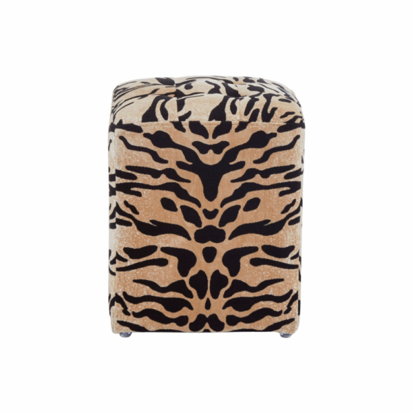 Bengal Tiger Velvet Ottoman