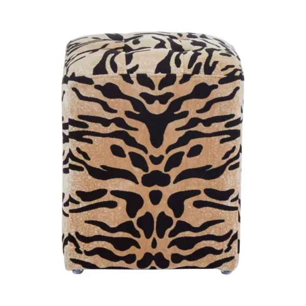 Bengal Tiger Velvet Ottoman