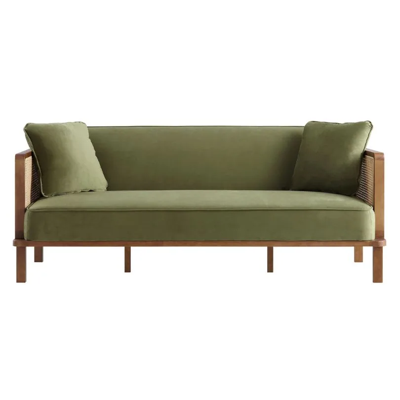 Midcentury Panama Sofa - Olive