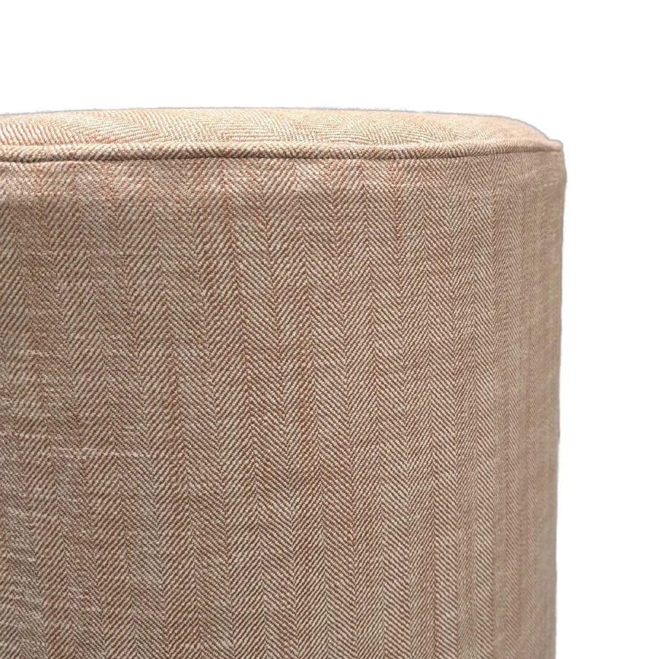 Herringbone Salmon Ottoman - Image 2