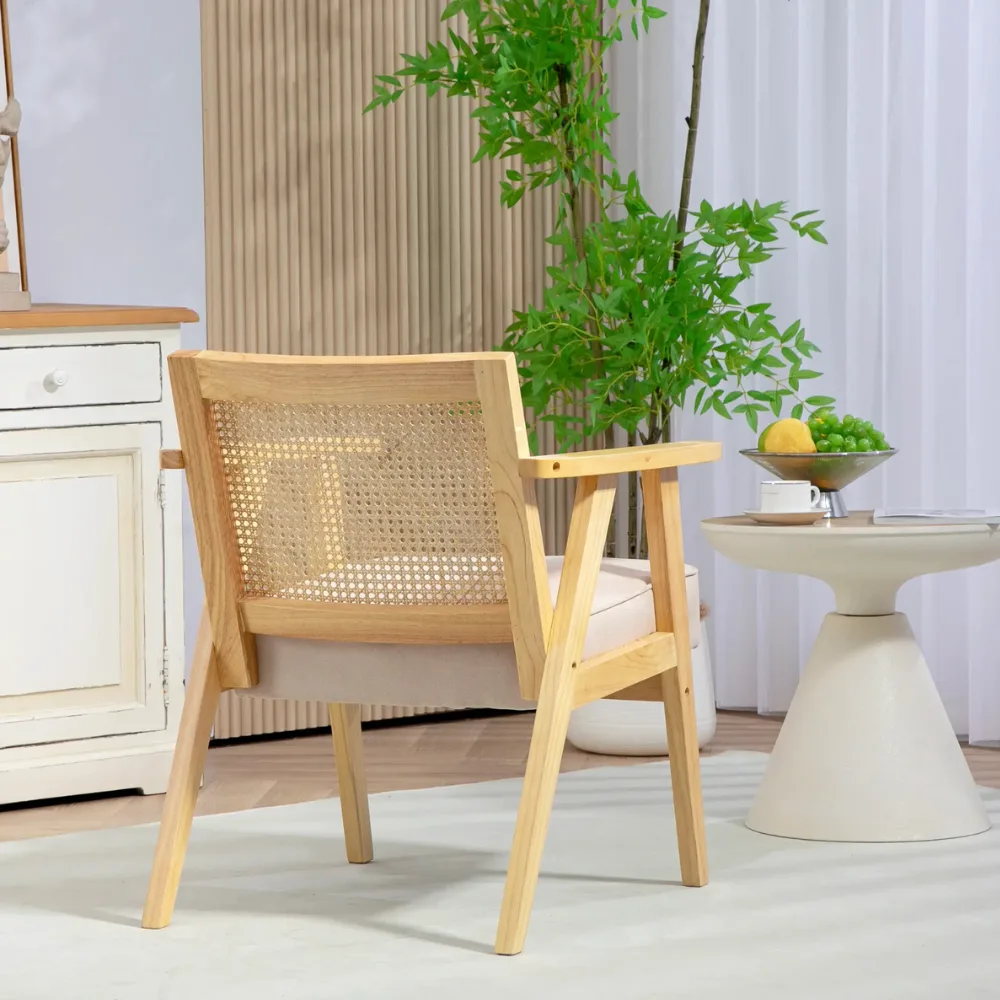 Midcentury Panama Armchair - Soft White - Image 3