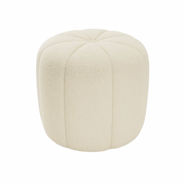 Rosebud White Ottoman