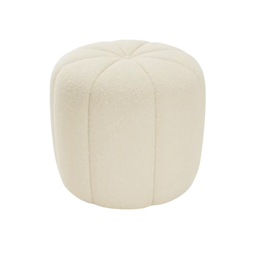 Rosebud White Ottoman