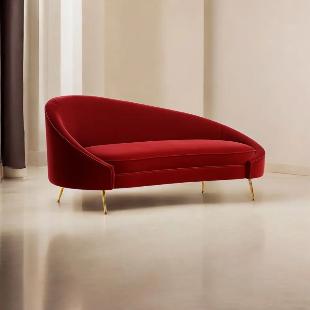 Vamp Red Velvet Sofa in Linwood Crimson - Image 2