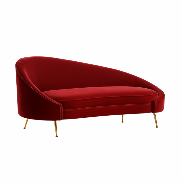 Vamp Red Velvet Sofa in Linwood Crimson