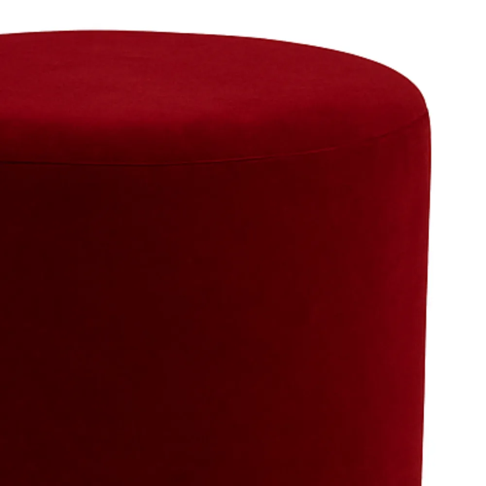 Vamp Red Velvet Ottoman in Linwood Crimson - Image 2