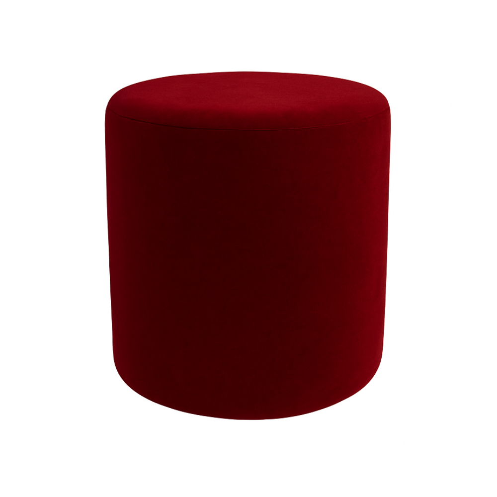 Vamp Red Velvet Ottoman in Linwood Crimson