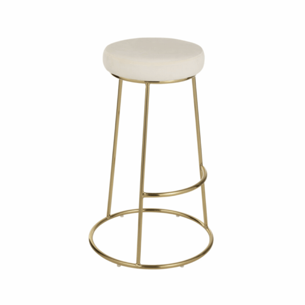 Pearl Cream Velvet Bar Stool