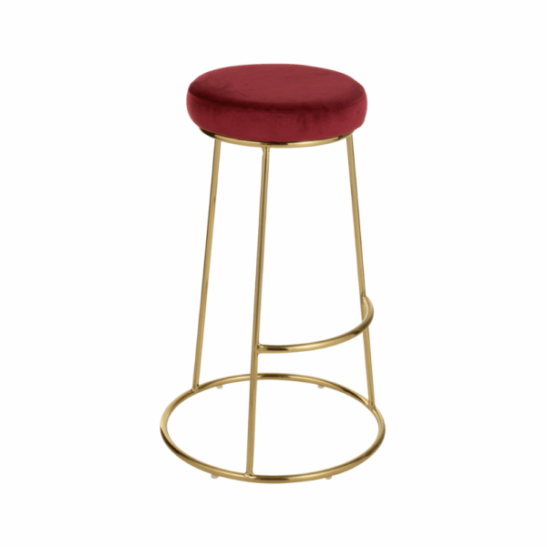 Scarlet Red Velvet Bar Stool