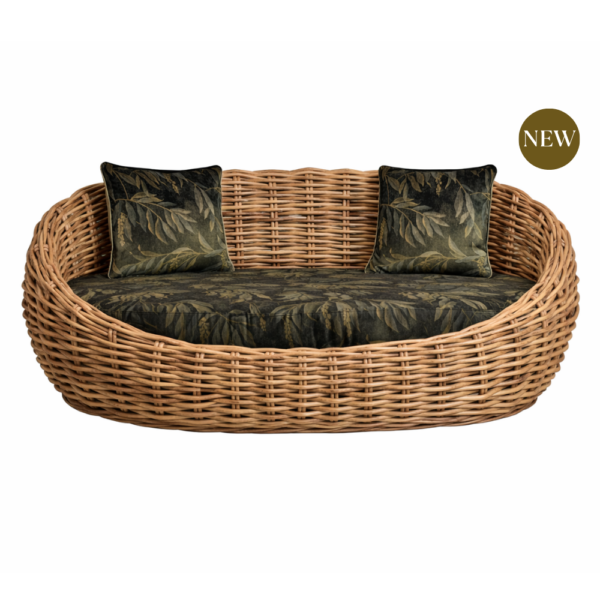Twisted Wicker Sofa In Linwood Lumen Metallic