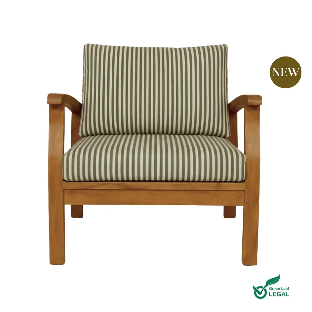 Ostuni Olive Stripe Armchair