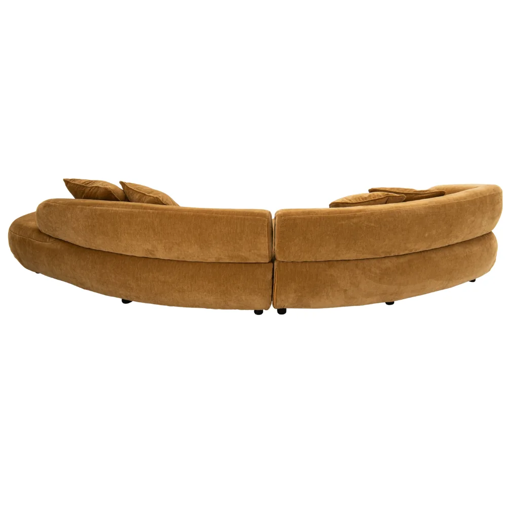 Margaux Mustard Velvet Curve Sofa - Image 5