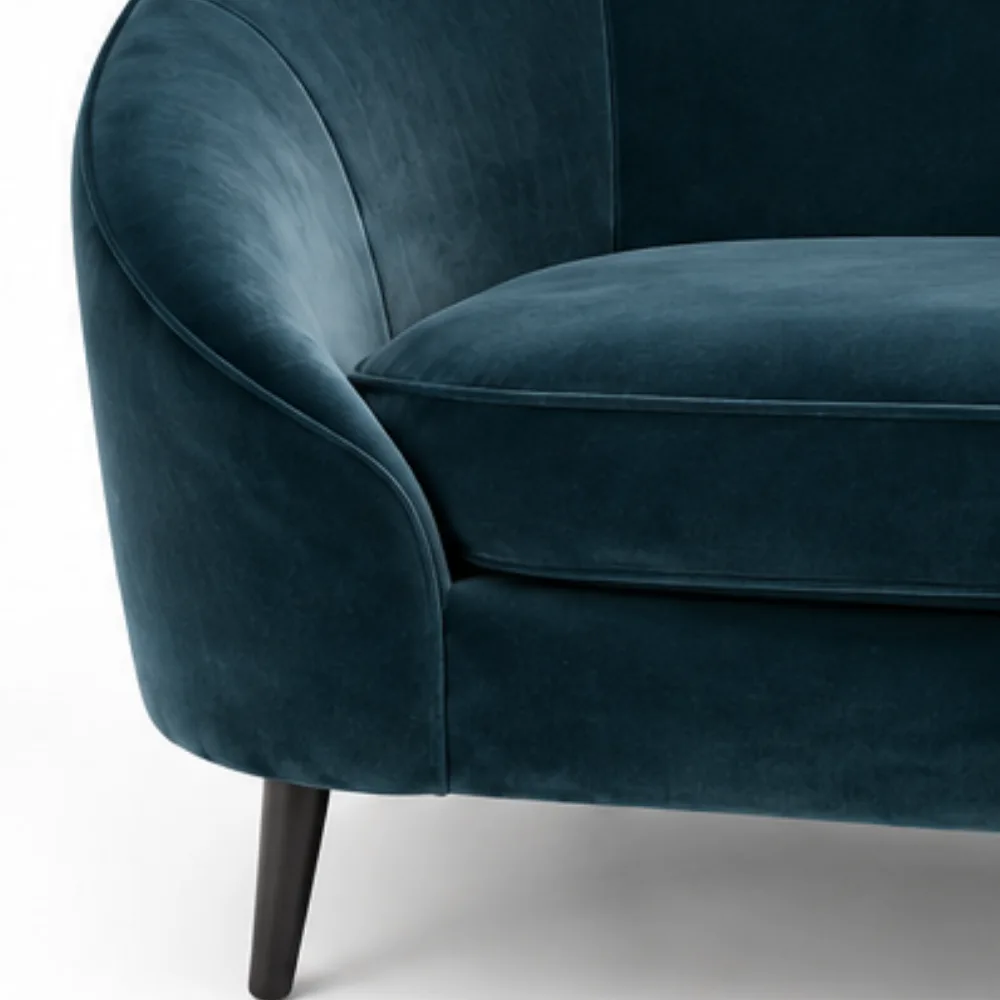 Marine Blue Velvet Sofa - Image 2