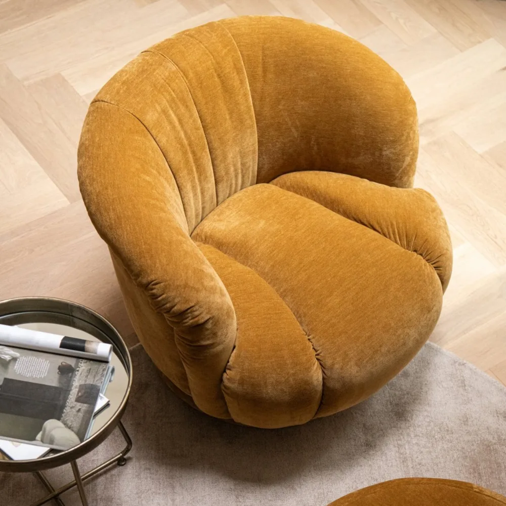 Margaux Mustard Velvet Chair - Image 2