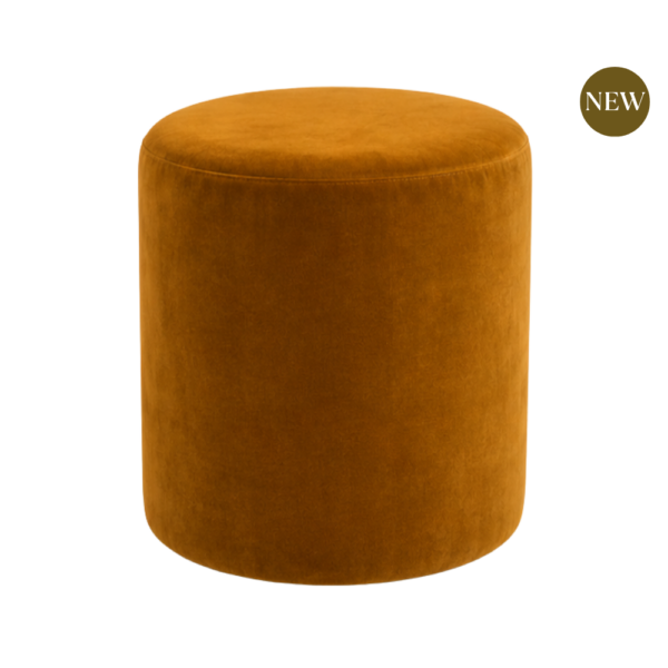 Cognac Gold Ottoman in Linwood Fabric