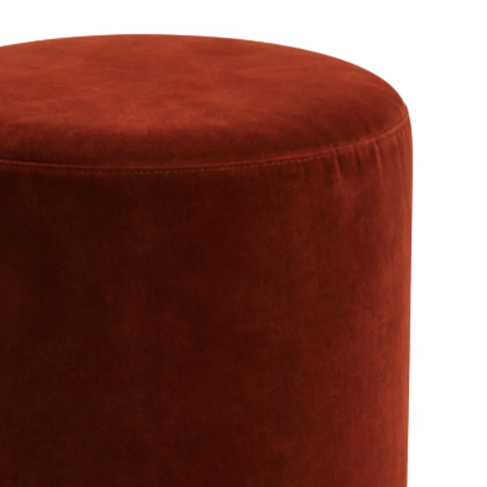 Ruby Rust Ottoman in Linwood Fabric - Image 2