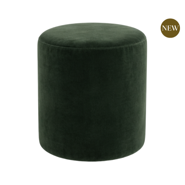 Evergreen Ottoman in Linwood fabric