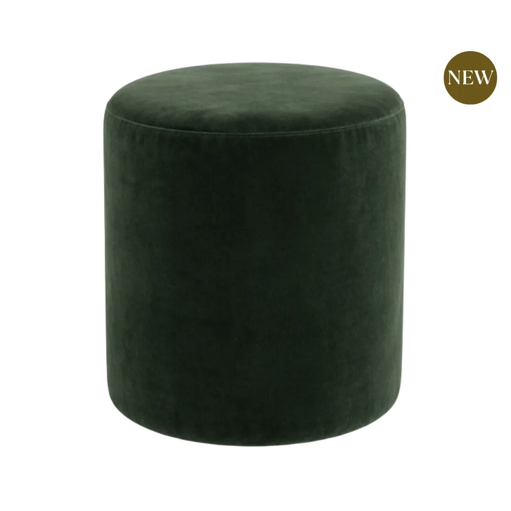 Evergreen Ottoman in Linwood fabric
