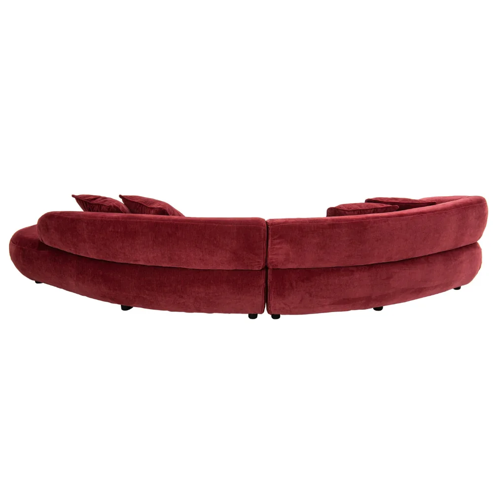 Margaux Mulberry Velvet Curve Sofa - Image 3
