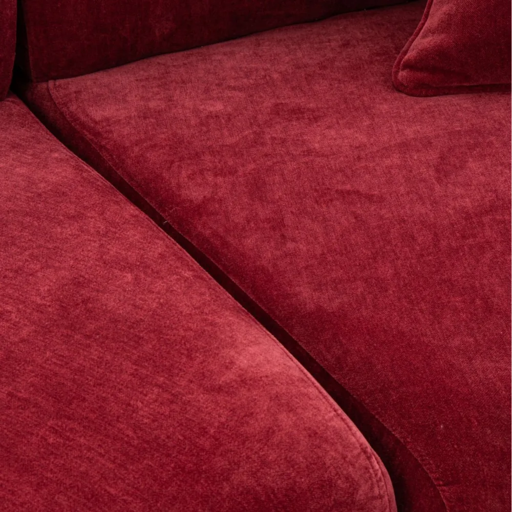 Margaux Mulberry Velvet Curve Sofa - Image 6