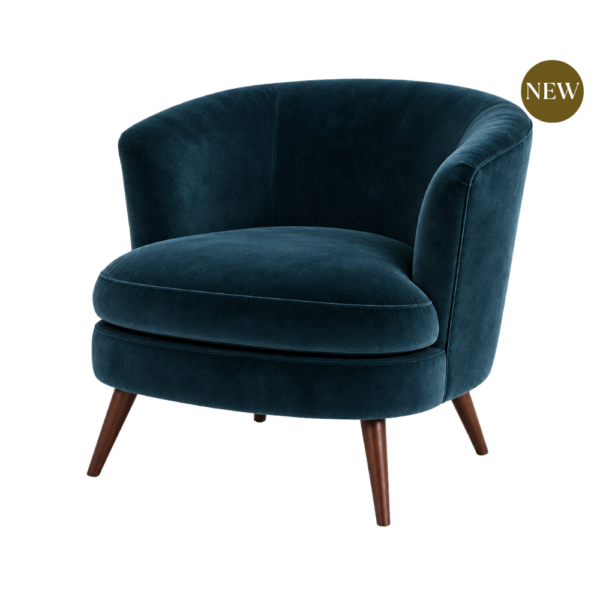 Marine Blue Velvet Chair