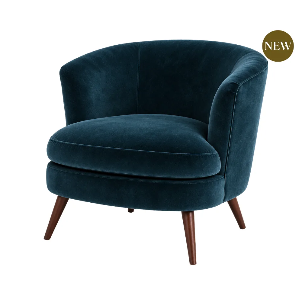 Marine Blue Velvet Chair